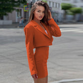 Casual Short Small Suit Slim Skirt Set