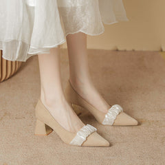 Women's French Style Gentle Retro Medium Chunky
