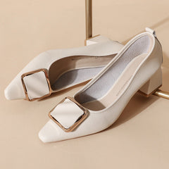 Women's Chunky Mid Square Toe Low
