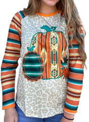 Halloween Sweater Leopard Print Stud Printed Contrast Color Long Sleeves Sweater