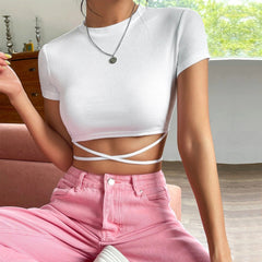 Ultra Short Cropped Cropped Sports T shirt Top