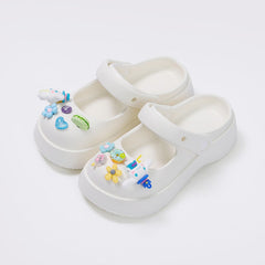 Klassische Damen Sommer Plateau Hausschuhe mit Feeling