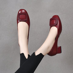 Women's Pumps Summer Square Head Low-cut Slip-on