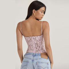 Fall Lace Camisole Boning Corset Top
