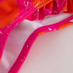 Push-up-Bikini, hohe Taille, Bikini, geteilter Badeanzug, Chiffonkleid