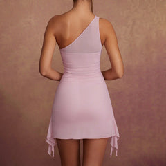 Personalized Tight One Shoulder Cold Shoulder Dress