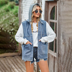 Loose Denim Waistcoat Vest Casual Vest
