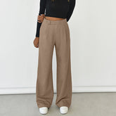 Büro Alle passenden Draping Mop Casual Hosen Arbeitsplatz Hohe Taille Abnehmen Plissee Arbeitshose