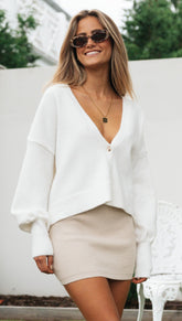 Cardigan tricoté ample de couleur unie