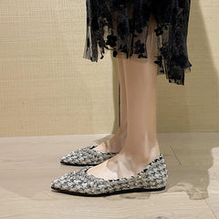 Women's Toe Pumps Flat Rhinestone Beanie Fairy