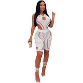 Nightclub Knitted Sweater Hollow-out Romper
