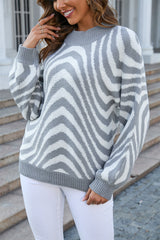 Pull ample en maille à col roulé et imprimé léopard