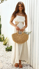 Sundress Office Lace-up Cropped Outfit Strap Maxi Dress
