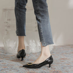 Unique Innovative Metal Buckle Stiletto High Heels