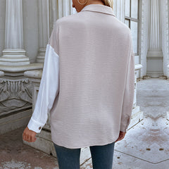 Color Matching Long Sleeve Shirt