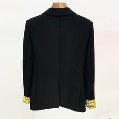 Mittellanger Blazer mit einem Knopf und Heavy Industry Beads