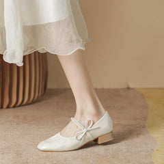 Escarpins à talons épais et carrés pour femmes