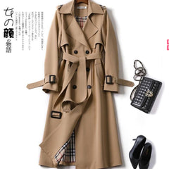 Cinched Patchwork Casual Belt Belt Solid Color High-End Elegant Windbreaker Coat