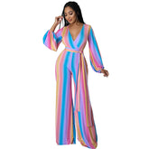 Mop Draping High-Waist-Hose Lässiger Jumpsuit mit weitem Bein