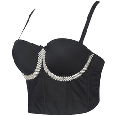 Soutien-gorge ajusté respirant avec losanges intégrés, vêtement d'extérieur enveloppé sur la poitrine, caraco français dos nu