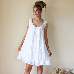 French Light Luxury Sweet White Sleeveless Maxi Dress Maxi Dress Home Wear