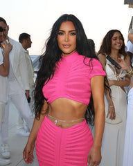 Knitted See Through Nightclub Suit Low Waist Hip Skirt Set