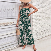 Bedruckter, enger roter Jumpsuit