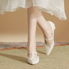 Women's Sheepskin Inner Cushion Pointed Toe Mary
