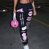 Printedable Elastic Waist Sports Casual Harem Pants