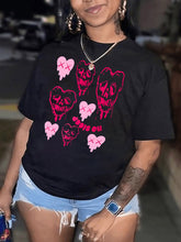 Printed Black T shirt Short Sleeve Top Bottoming Shirt