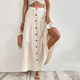 Elastische Taille Stufenkleid Lässiger Urlaubsrock