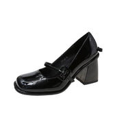 Mary Jane épaisses à taille basse et haute pour femme