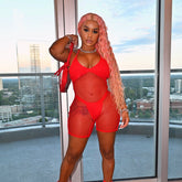 Combinaison en maille ajourée à bretelles et col en V de couleur unie