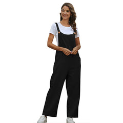 Retro Casual Long Suspender Jumpsuit