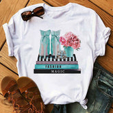 T-Shirt Top Print Rundhals Top T-Shirt