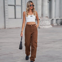 Pantalon de travail semi-élastique à personnalité assortie
