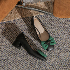 Women's Style Square Toe Soft Chunky Pumps