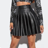 Pleated Skirt Skirt Faux Leather Skirt Night Club