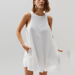 Weiße Baumwolle, bequem, atmungsaktiv, schnell trocknend, hautfreundlich, Nachthemd, Pyjama kann als Oberbekleidung oder Hauskleidung verwendet werden