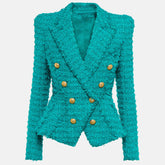 Schmaler Blazer aus Tweed mit Fransen und Sternquaste