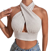Knitted Top Halter Outerwear Camisole