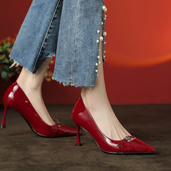 Women's Pointed High Patent Stilettos Genuine