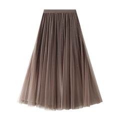 Starry Sky Gradient Gauze Skirt Pleated Mesh Skirt Western Large Swing Skirt Skirt