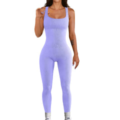 Sleeveless Vest Jumpsuit Thread Square Collar Hip Raise Slim Fit Jumpsuit