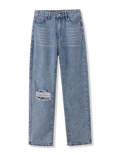 Lockere neunte Hose mit hoher Taille und Schlankheitseffekt