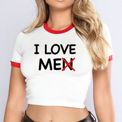 Street Hipster I Love Printing Short Short Sleeve T shirt