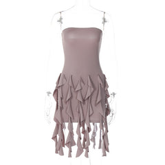 Tube Top Tight Lace Tassel Sheath Dress