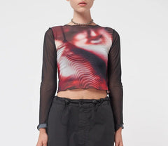 T-Shirt mit Rundhalsausschnitt und schmaler Passform in Kontrastfarben