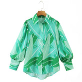 Collared Single Breasted Floral Print Shirt