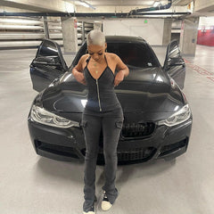 Wear Halter Zipper Street Cool Jumpsuit